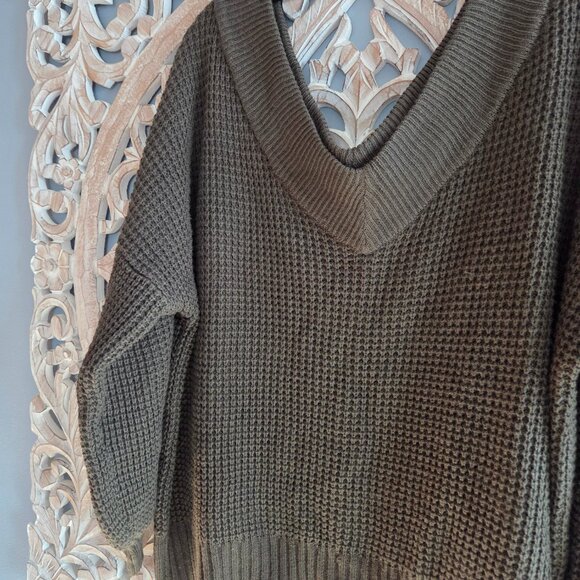 Zenana chunky sweater olive green size 1X - Picture 2 of 5